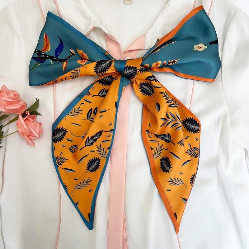 FONYVE Silk Head Scarf for Hair Fashion Headwrap for Women Lightweight Neck Tie - Image 4